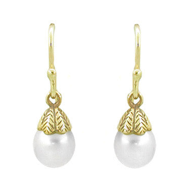 Mikimoto White South Sea Cultured Pearl and Yellow Gold Drop Earrings –  Bailey's Fine Jewelry